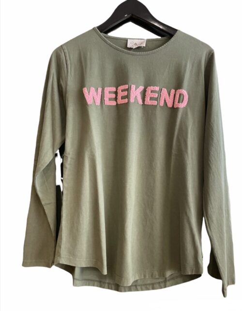lulu's love t-shirt weekend army/rose