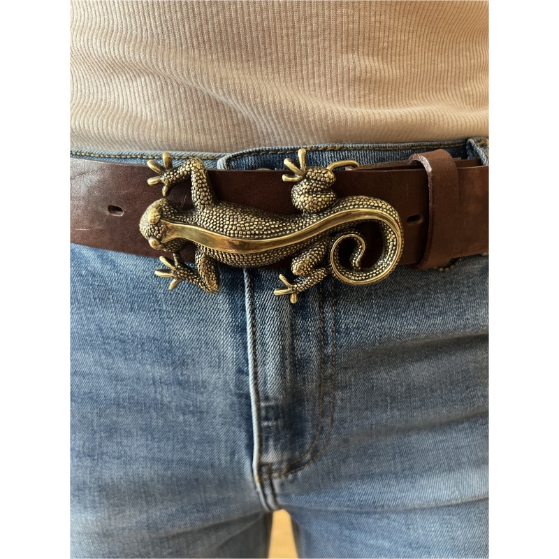 Brown Belt With Gold Buckle