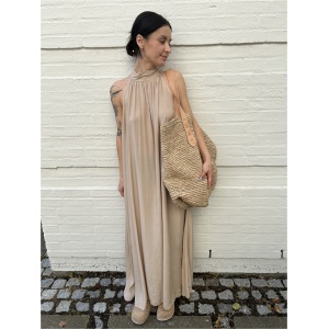 via ponte halterneck dress sand