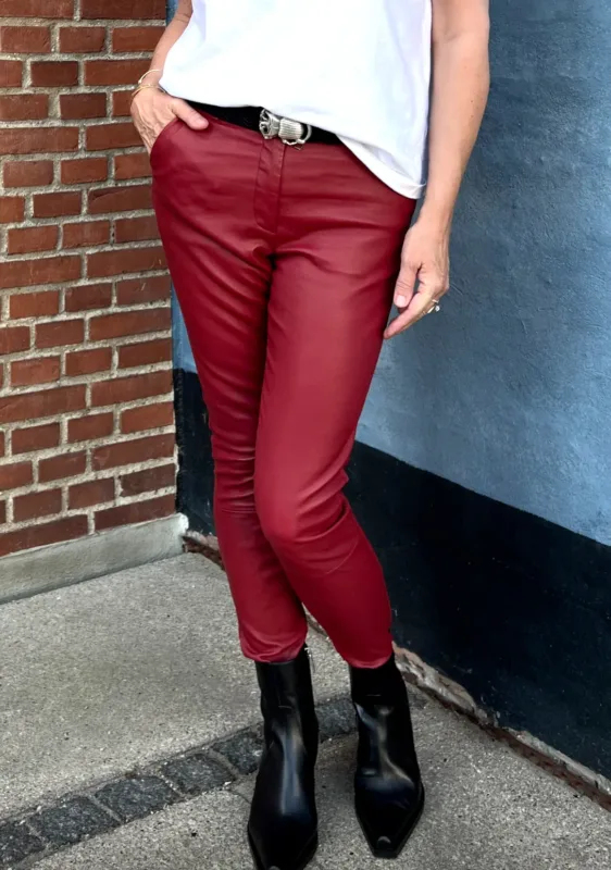 BTF red leather pants