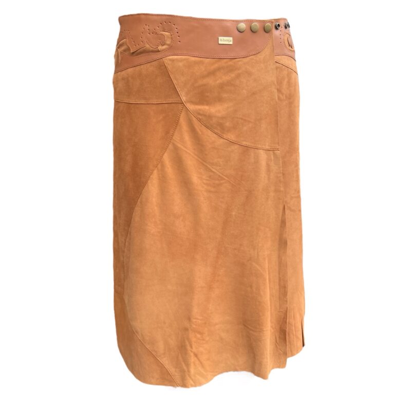 suede midi skirt camel