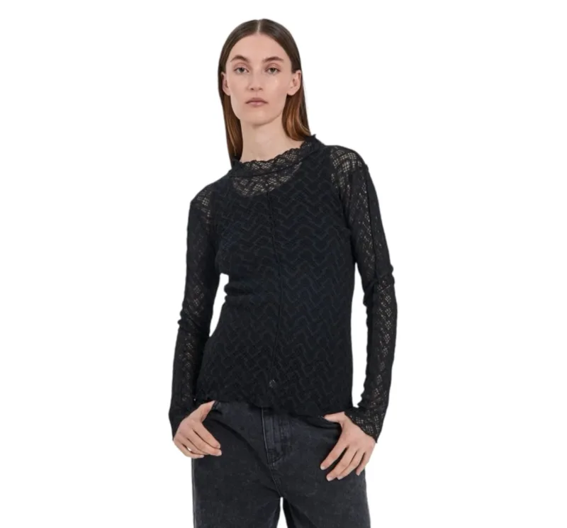 norr roseline top black
