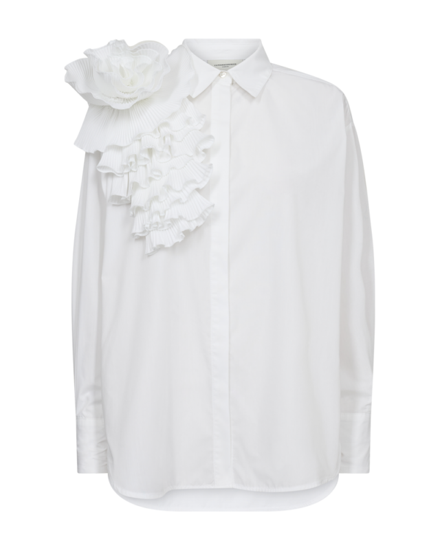 Packshot 2 203636 1010 Front 1 Cmpleat Frill Shirt Bright White (1)