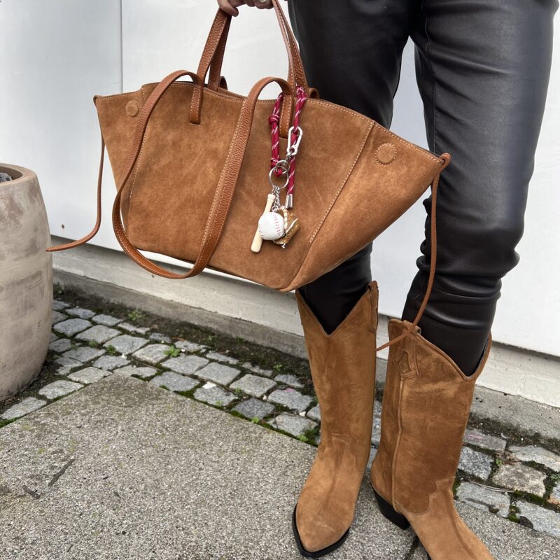 Purse Cognac Suede