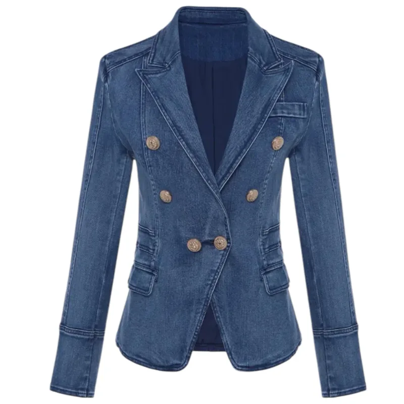 denim blazer blue wash