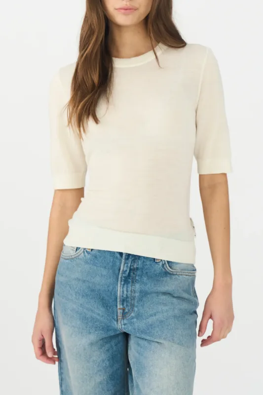 IVY-Essex SS O-neck Knit - Ecru