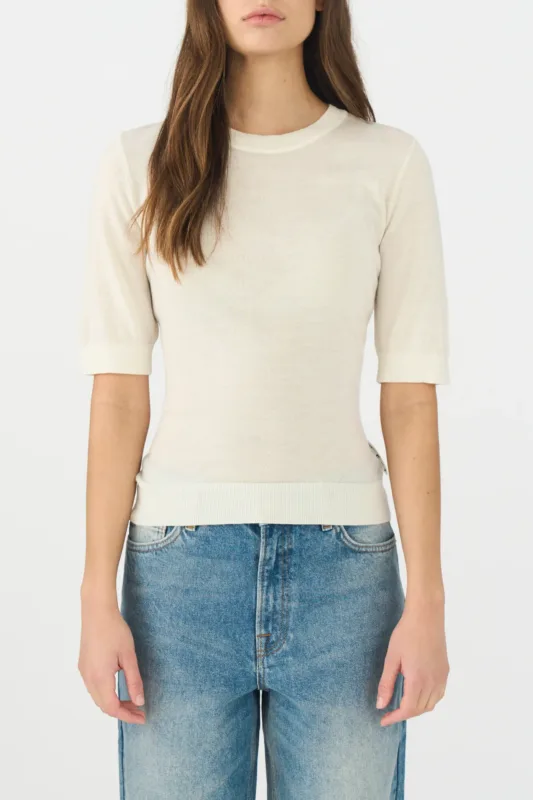 IVY Essex SS O neck Knit Knitwear Ecru