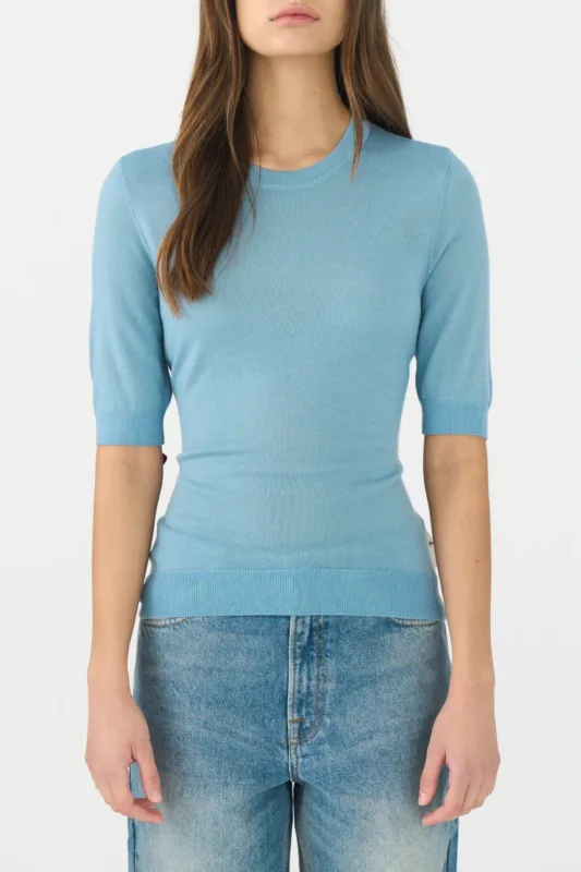 IVY-Essex SS O-neck Knit - Steel Blu