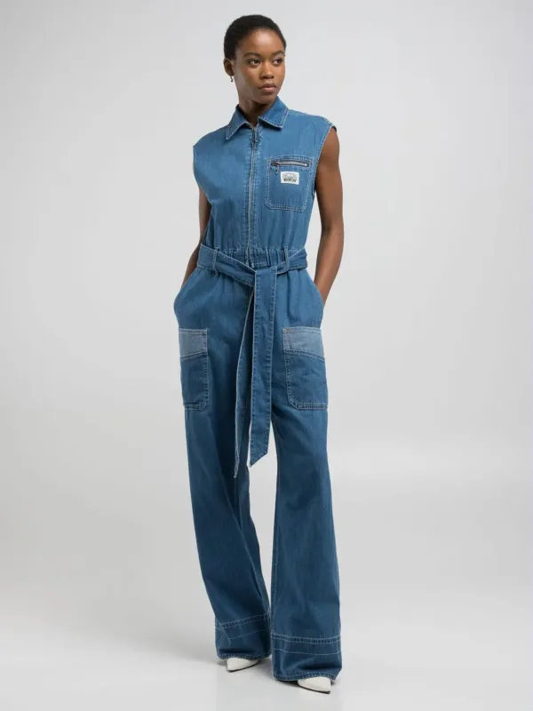 Replay Relaxed-Fit Denim Jumpsuit