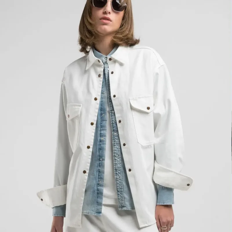 Replay White Denim Shirt