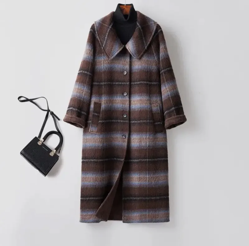 woll check coat