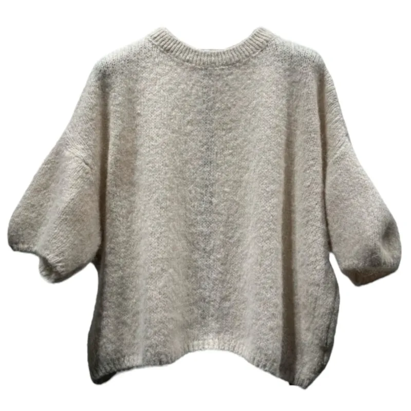 mohair short sleeve knit beige
