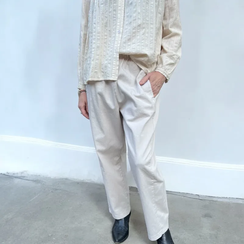 heavy cotton pants beige