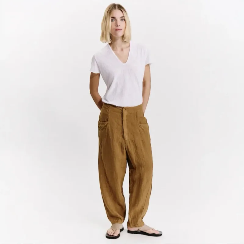 transit linen pant mustard