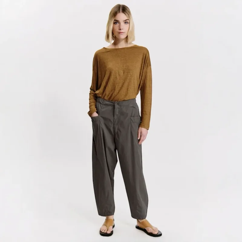 transit cotton poplin pants mud