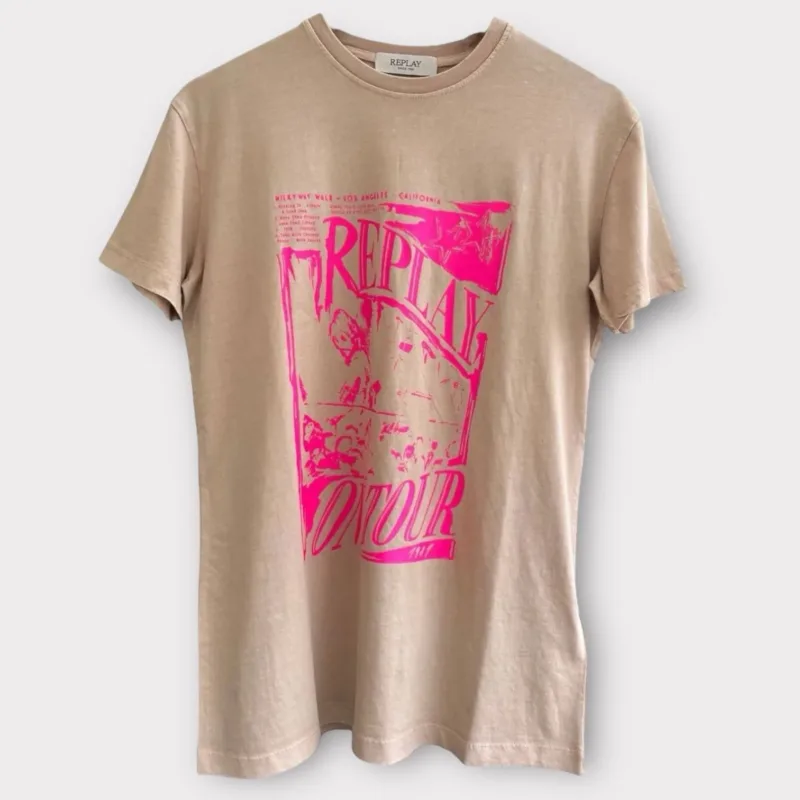 Replay T-shirt With Pink Print