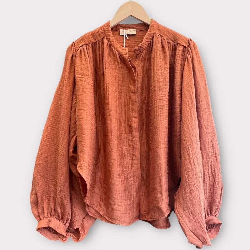 wide slv blouse ruggine