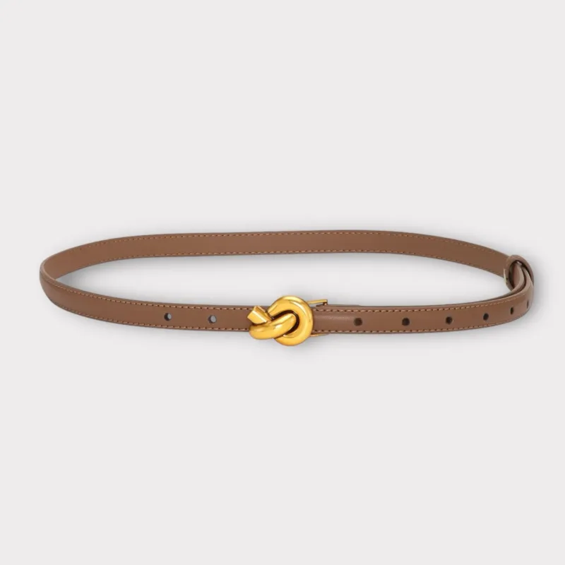 plisse copenhagen knot belt light brown