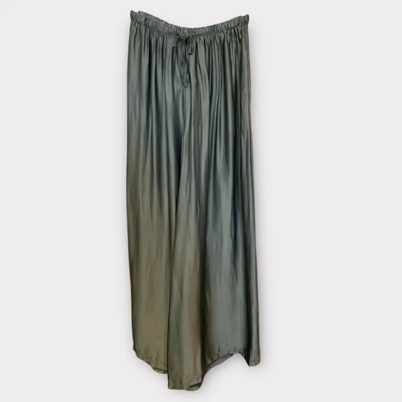 wide pant silke/viscose army