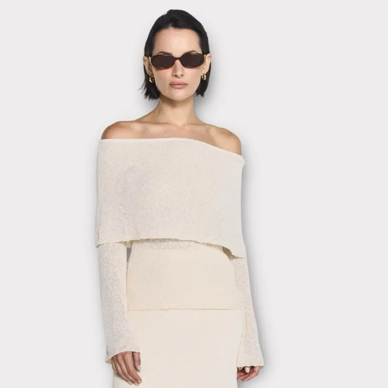 twist & tango boucle sweater ivory