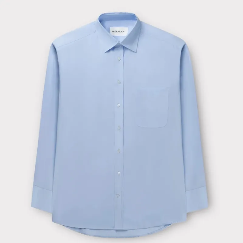 herman classis light blue shirt