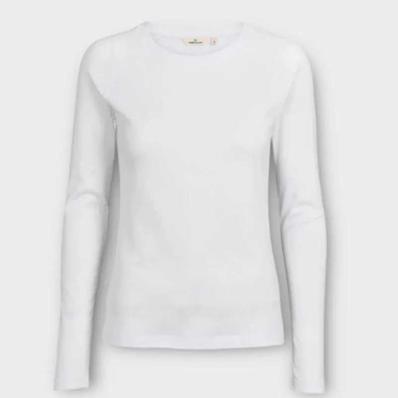 basic apparel arense ls tee white