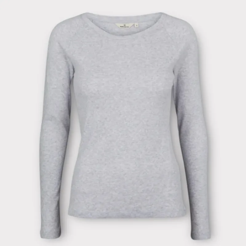 basic apparel arense ls tee light grey